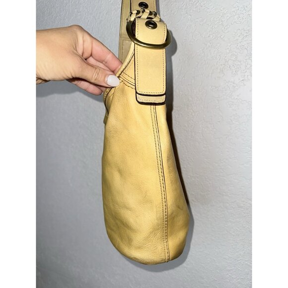 Coach Beige Vintage Bucket Bag K0769-11422 Thick Strap Tan Yellow Y2K - Picture 4 of 9